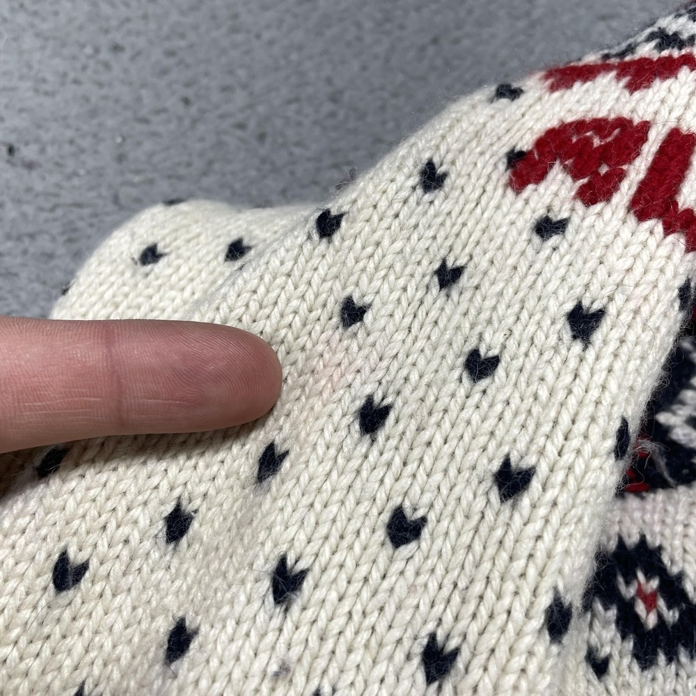 Polo Ralph Lauren Sweater Mens Medium White Moose Fair Isle Crewneck Pullover - Picture 9 of 16
